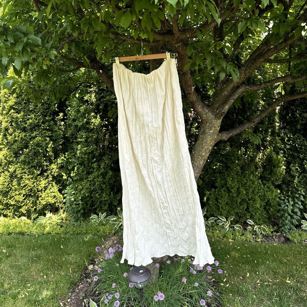 Cream Strapless Maxi Dress - Picture 3 of 5